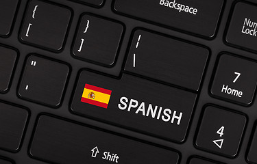 Image showing Enter button with flag Spain - Concept of language