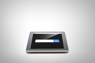 Image showing close up of tablet pc with internet browser search