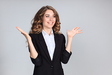 Image showing The young woman\'s portrait with happy emotions