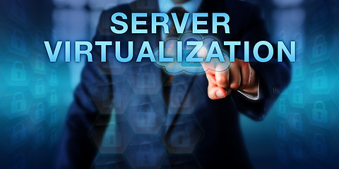 Image showing Business User Touching SERVER VIRTUALIZATION