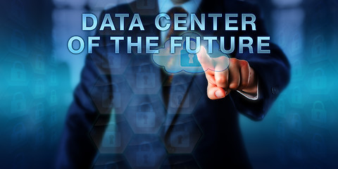 Image showing Librarian Touching DATA CENTER OF THE FUTURE