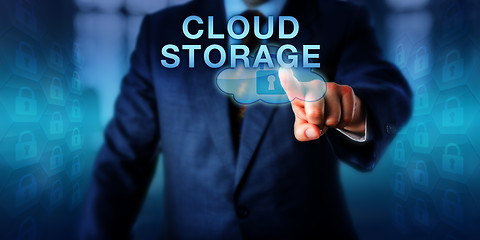 Image showing Service Provider Pushing CLOUD STORAGE