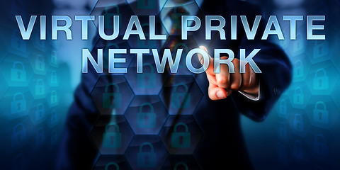 Image showing Enterprise User Touching VIRTUAL PRIVATE NETWORK