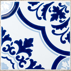 Image showing Traditional Portuguese glazed tiles