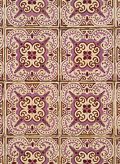 Image showing Traditional Portuguese glazed tiles