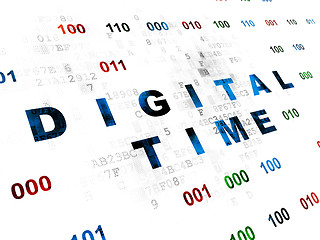 Image showing Time concept: Digital Time on Digital background