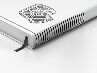 Image showing Programming concept: closed book, Database With Shield on white background