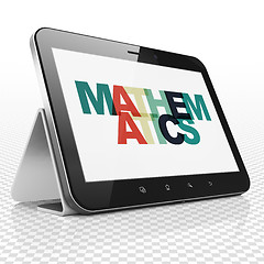 Image showing Learning concept: Tablet Computer with Mathematics on  display