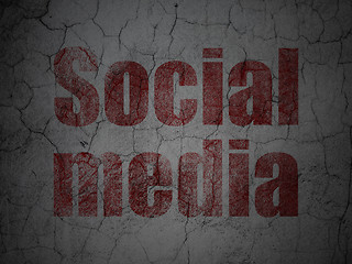 Image showing Social media concept: Social Media on grunge wall background