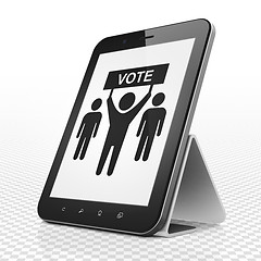 Image showing Politics concept: Tablet Computer with Election Campaign on display