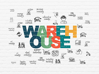 Image showing Manufacuring concept: Warehouse on wall background