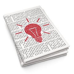 Image showing Business concept: Light Bulb on Newspaper background