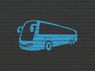 Image showing Tourism concept: Bus on wall background