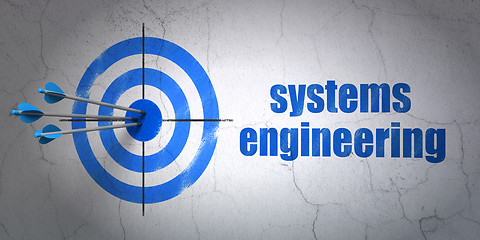 Image showing Science concept: target and Systems Engineering on wall background