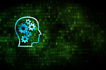 Image showing Business concept: Head With Gears on digital background