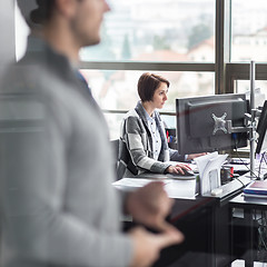 Image showing Personal assistant working in corporate office.