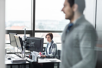 Image showing Personal assistant working in corporate office.