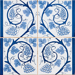 Image showing Traditional Portuguese glazed tiles