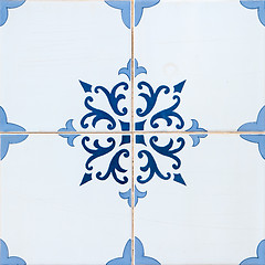 Image showing Traditional Portuguese glazed tiles