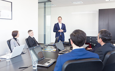 Image showing Corporate business team office meeting.