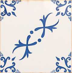 Image showing Traditional Portuguese glazed tiles