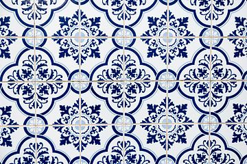 Image showing Traditional Portuguese glazed tiles