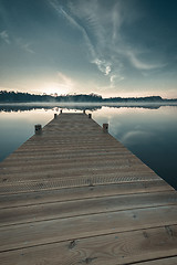 Image showing Sunrise on lake