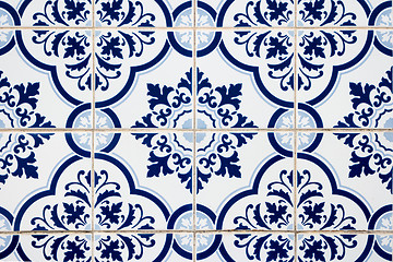 Image showing Portuguese glazed ceramic tiles