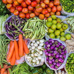 Image showing Colorful fresh fruits and vegetable