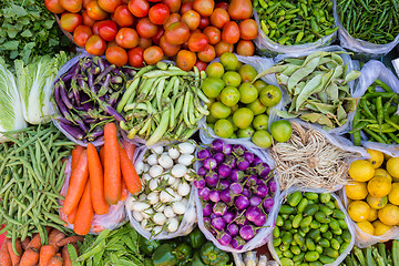 Image showing Colorful fresh fruits and vegetable