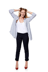 Image showing Woman in full length happy smiling laughing