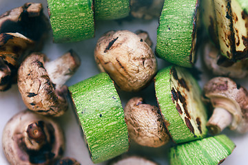 Image showing grilled zucchini and mushrooms