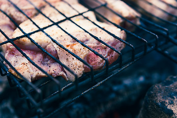 Image showing pork ribs cooked on the grill