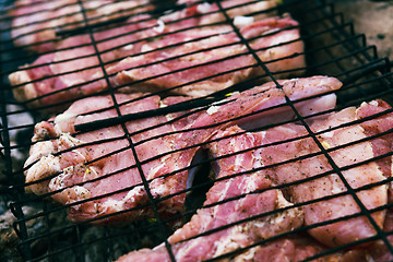 Image showing pork ribs cooked on the grill