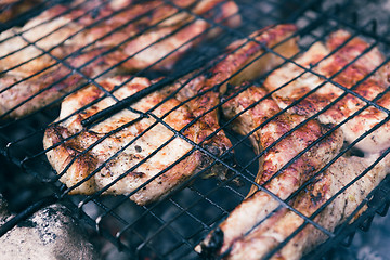 Image showing pork ribs cooked on the grill