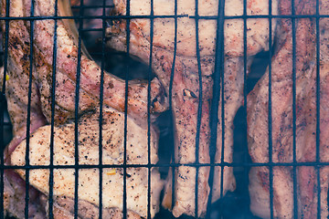 Image showing pork ribs cooked on the grill