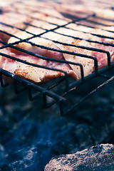 Image showing pork ribs cooked on the grill