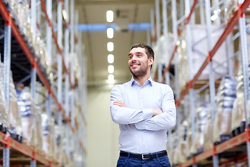 Image showing happy man at warehouse