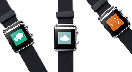 Image showing close up of smart watch with application icons