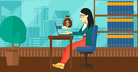 Image showing Business woman working in office.