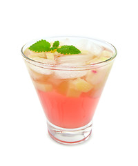 Image showing Lemonade with rhubarb and mint