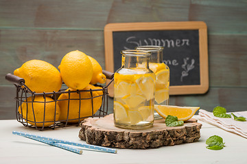 Image showing Lemon and lime slices in jars