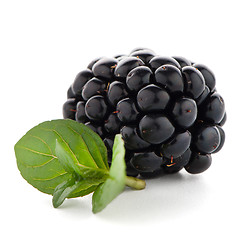 Image showing Blackberrie with leaf