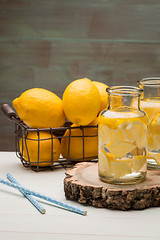 Image showing Lemon and lime slices in jars