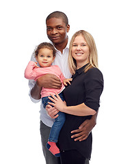 Image showing happy multiracial family with little child