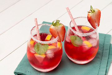 Image showing Cold strawberry drink