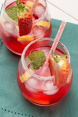 Image showing Cold strawberry drink