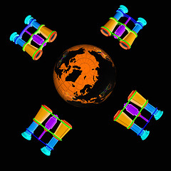 Image showing binoculars around earth