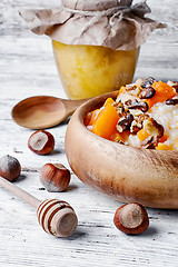 Image showing Porridge with pumpkin and honey