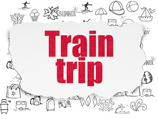 Image showing Vacation concept: Train Trip on Torn Paper background